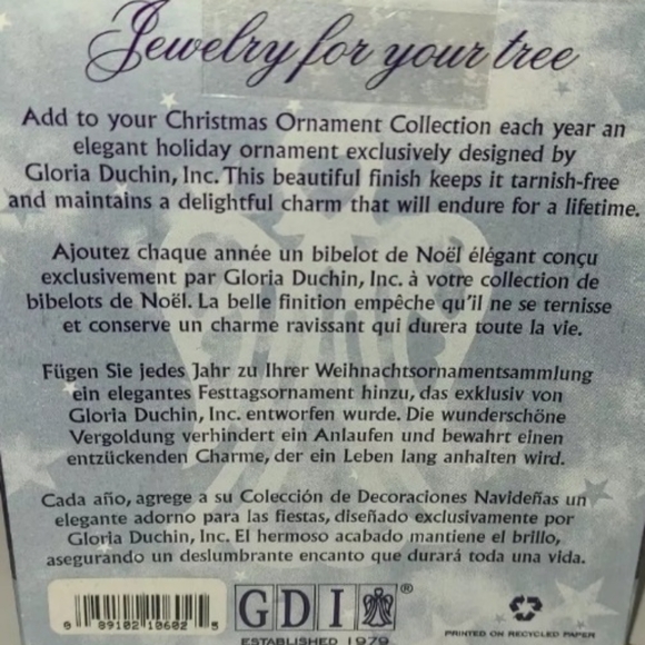 Gloria Duchin 1991 Ornament - Picture 6 of 6